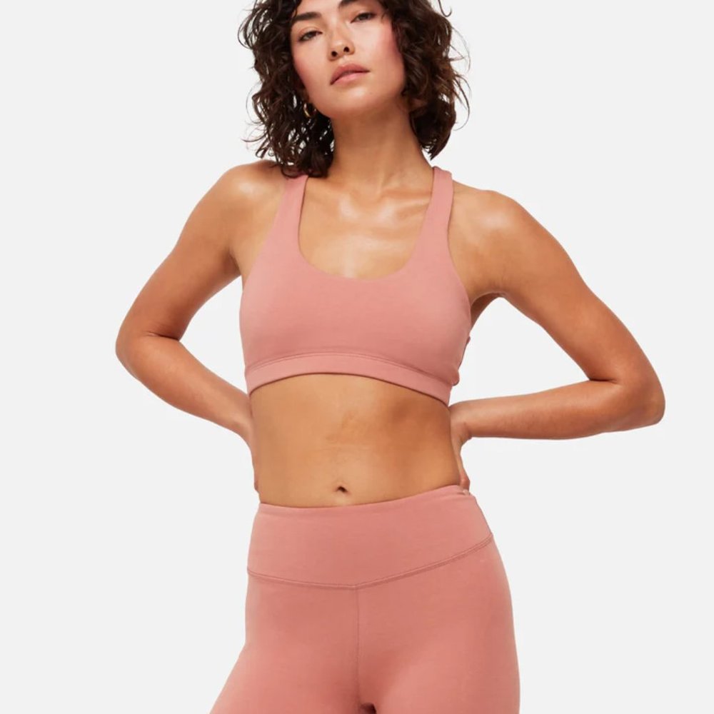 Small Rose Organic Stretch Sports Bra MATE THE LABEL
